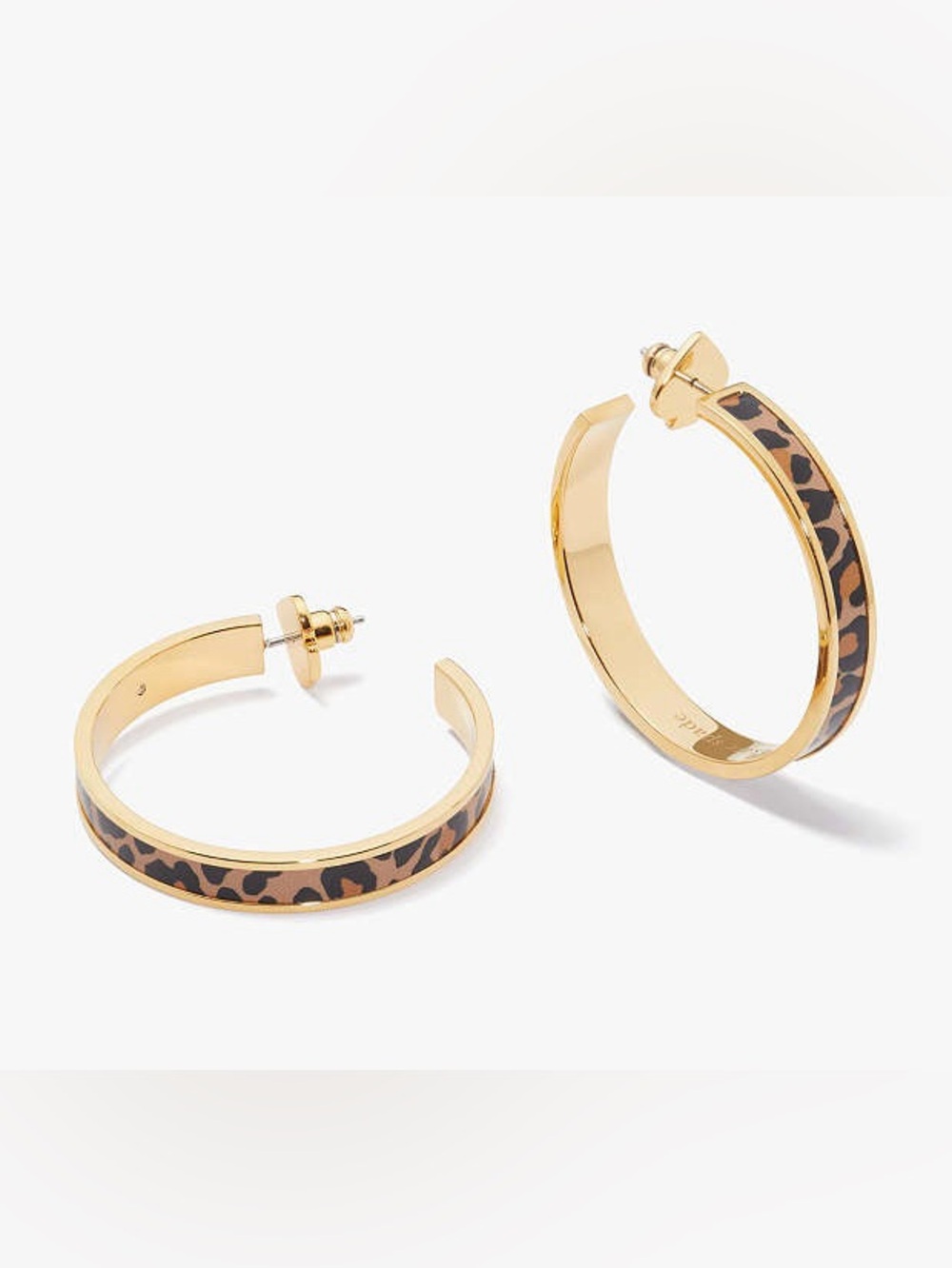 Kate Spade Gold Leopard Heritage Spade Hoop Earrings